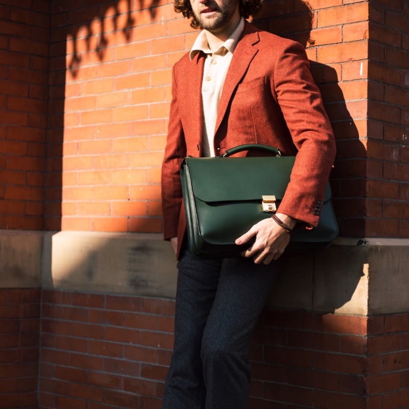 Birmingham Briefcase - Limited in harness belting leather