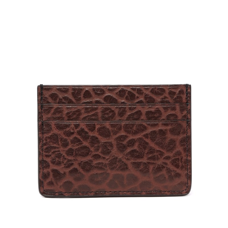 Leather Credit Card Wallet  in shrunken grain leather