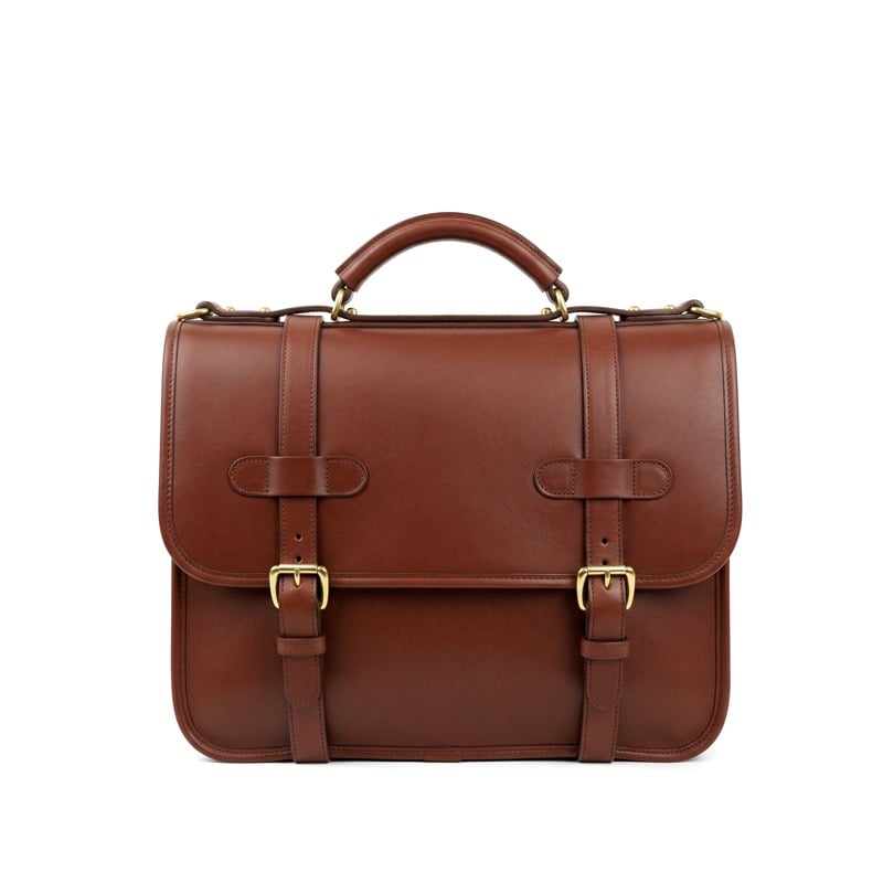 English Satchel in smooth tumbled leather