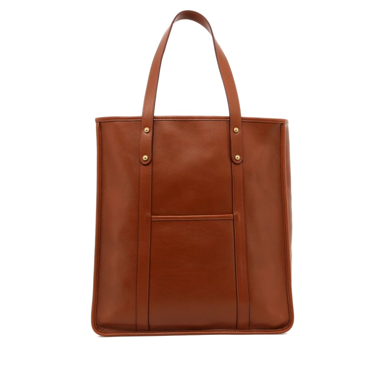 Leather Market Tote-Cognac in smooth tumbled leather