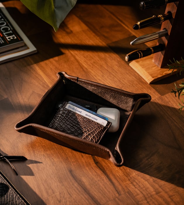 Suede Valet Tray